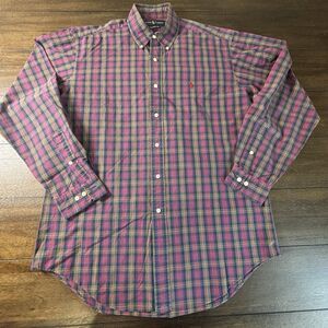RALPH LAUREN POLO MENS SHIRT 15 1/2 M MULTI PLAID BUTTON-DOWN CLASSIC FIT OXFORD